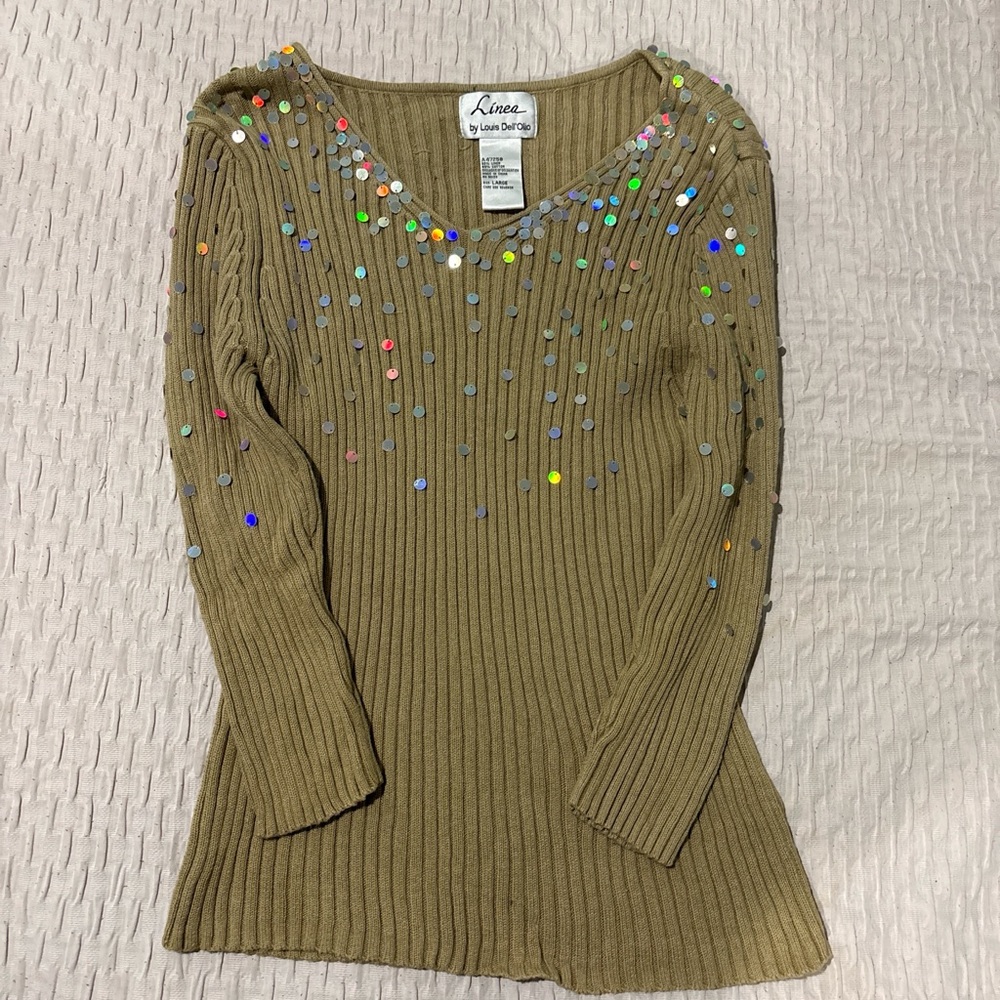 Linea by Louis Dell'Olio Sequin-Embellished Sweater